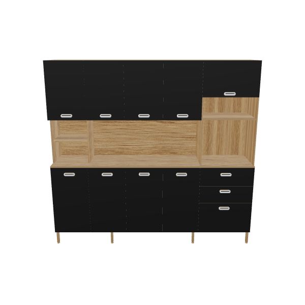 Stylish Modern Kitchen Cabinet 3D Model - 3D Model