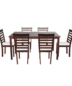 Stylish Wooden Dining Table Set with Chairs 3D Model - Furniture 3D Model