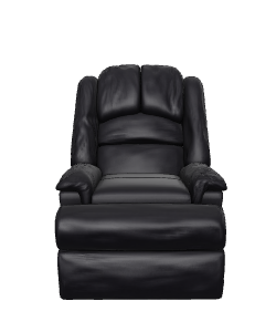Realistic Black Leather Recliner Armchair 3D Model - Furniture 3D Model