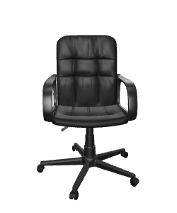 Elegant Black Leather Office Chair 3D Model - 3D Model